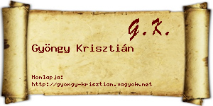 Gyöngy Krisztián névjegykártya
